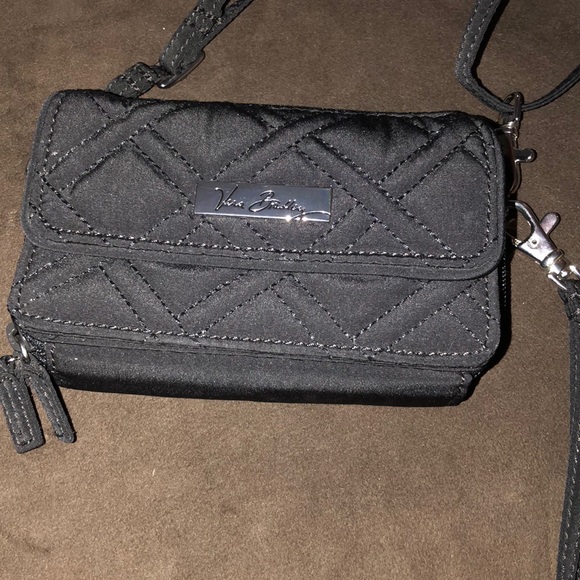 Vera Bradley Handbags - Vera Bradley Black Cross Body Wallet/Wristlet!